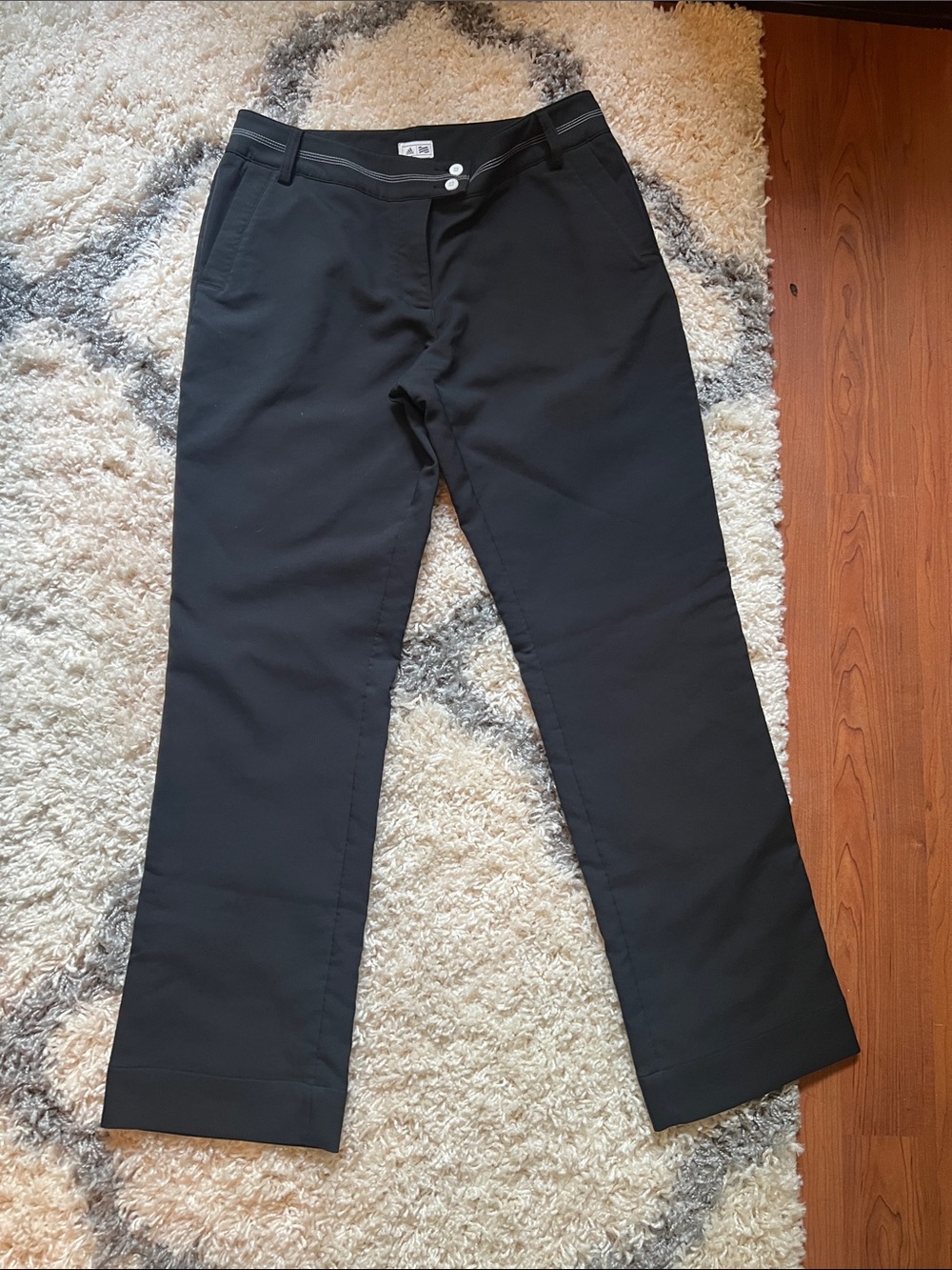 Adidas Women's Black Straight-Leg Golf Pants